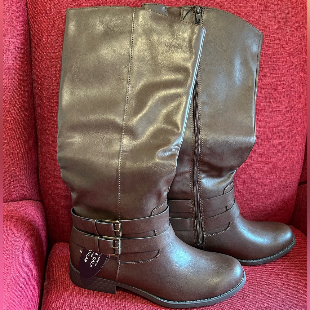 Style & Co. Maliaa Brown Buckled Riding Boots woman’s size 8.5